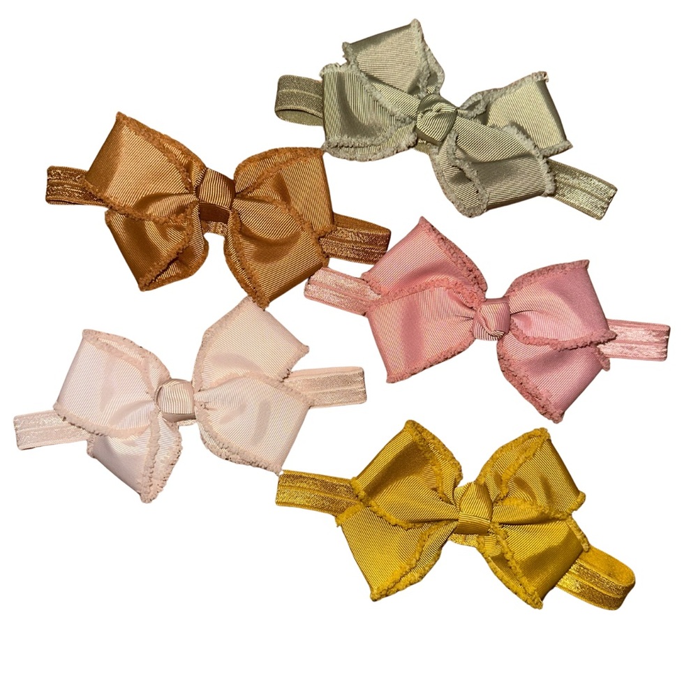 Charming Bow Headbands - Pink, Gold, Cream, Tan, and Green